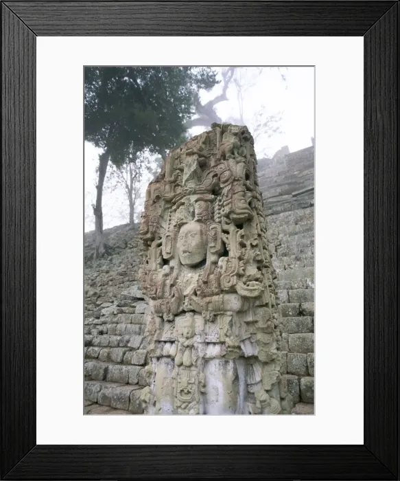Framed Print : Stela N and Temple of Inscriptions Framed Print : Stela N and Temple of Inscriptions