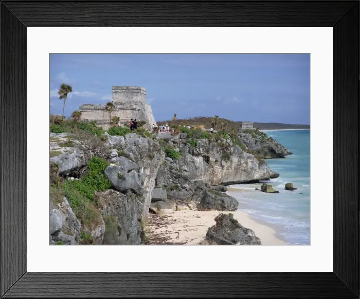Framed Print : Tourists visiting the Mayan ruins of Tulum Framed Print : Tourists visiting the Mayan ruins of Tulum