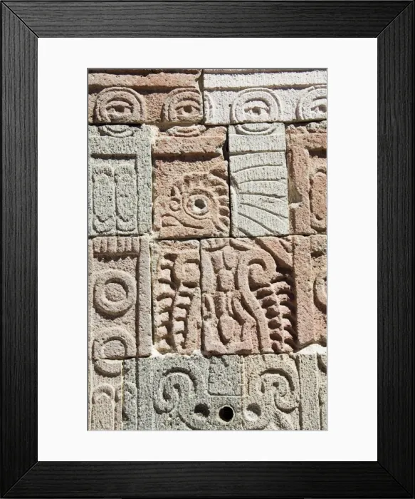 Framed Print : Columns depicting the Quetzal Bird Framed Print : Columns depicting the Quetzal Bird