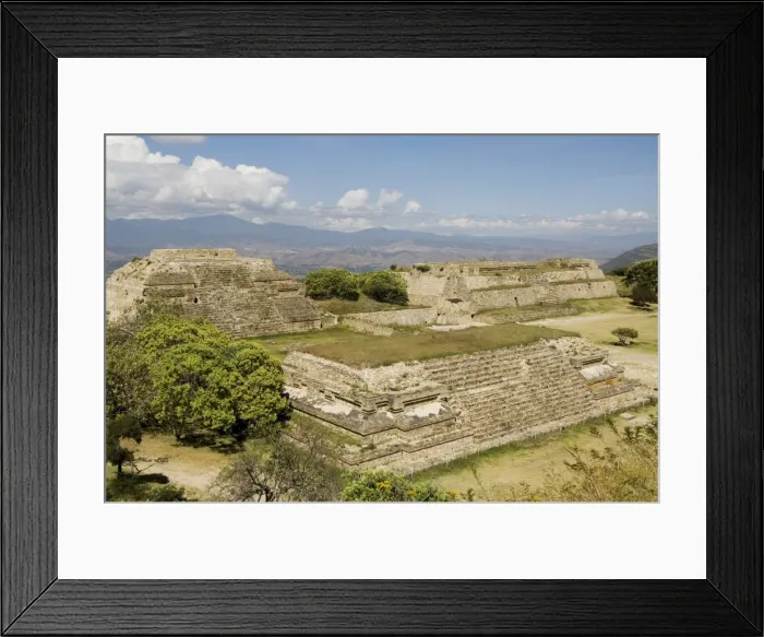 Framed Print : Looking west in the ancient Zapotec city of Monte Alban Framed Print : Looking west in the ancient Zapotec city of Monte Alban