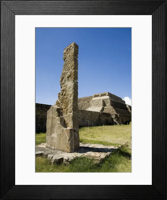 Framed Print : Stela with fragment of calendar on it Framed Print : Stela with fragment of calendar on it