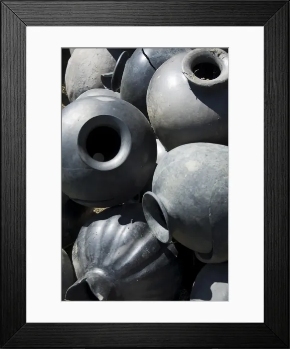 Framed Print : Black pottery typical of Oaxaca area
