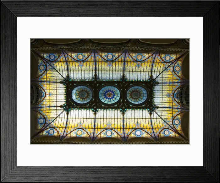Framed Print : Tiffany ceiling in Gran Hotel Framed Print : Tiffany ceiling in Gran Hotel