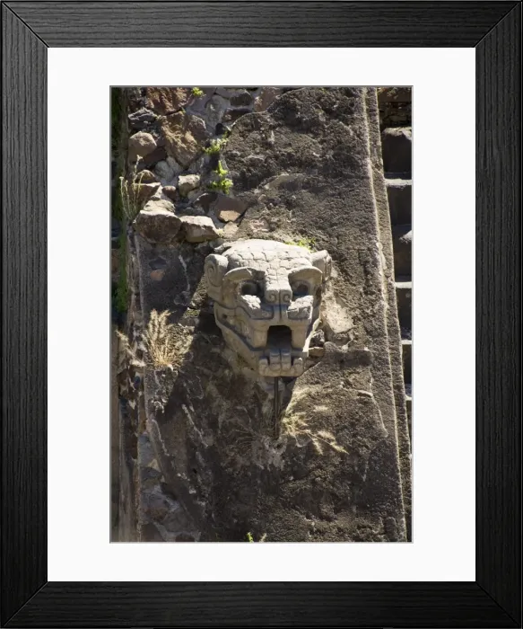 Framed Print : Gargoyles on the Temple of Quetzalcoati Framed Print : Gargoyles on the Temple of Quetzalcoati