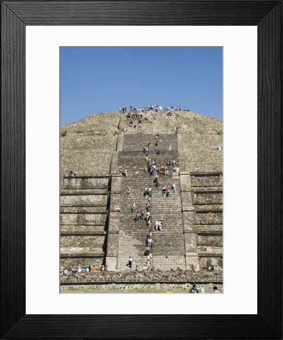 Framed Print : Tourists climbing the Pyramid of the Moon Framed Print : Tourists climbing the Pyramid of the Moon