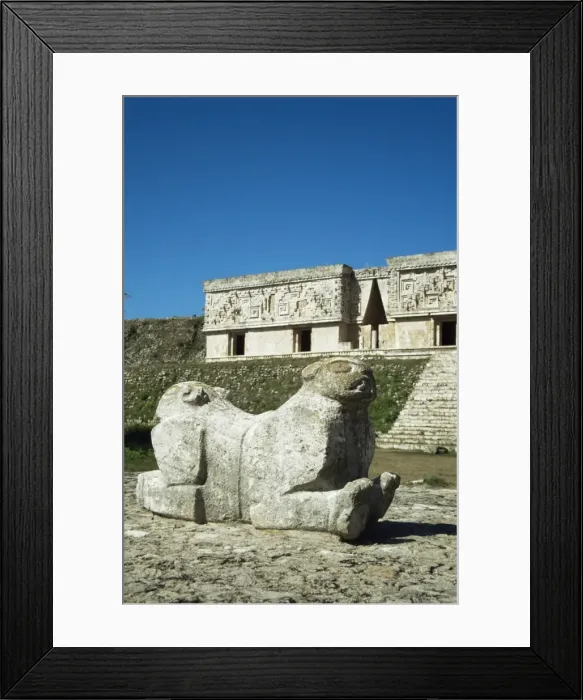 Framed Print : Throne of the Jaguar and Governors Palace at Uxmal Framed Print : Throne of the Jaguar and Governors Palace at Uxmal