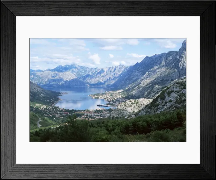 Framed Print : Fjord and town of Kotor Framed Print : Fjord and town of Kotor