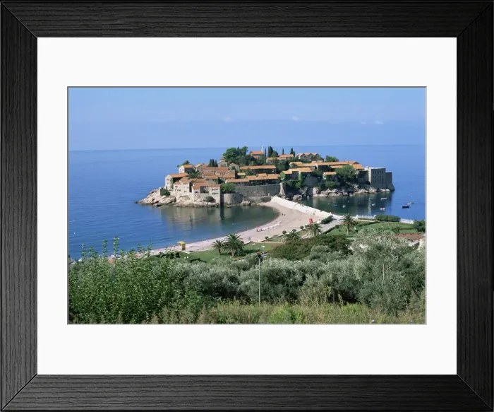 Framed Print : Island of Sveti Stefan (St Framed Print : Island of Sveti Stefan (St
