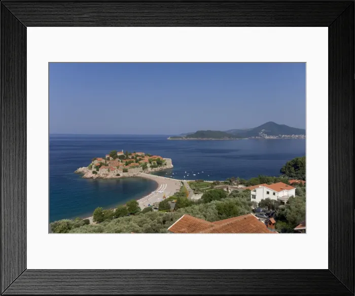 Framed Print : Sveti Stefan and Adriatic coastline Framed Print : Sveti Stefan and Adriatic coastline