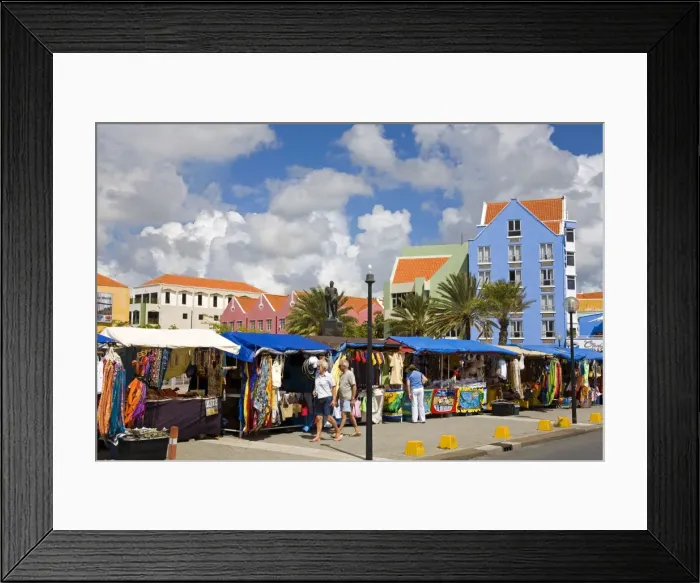 Framed Print : Market in Otrobanda District