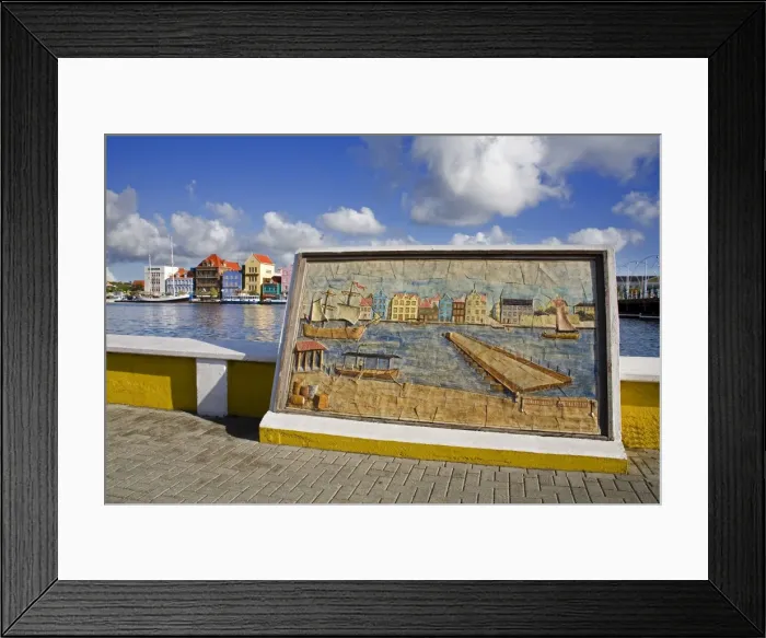 Framed Print : Plaque by Frank Van der Loo in Otrobanda District Framed Print : Plaque by Frank Van der Loo in Otrobanda District
