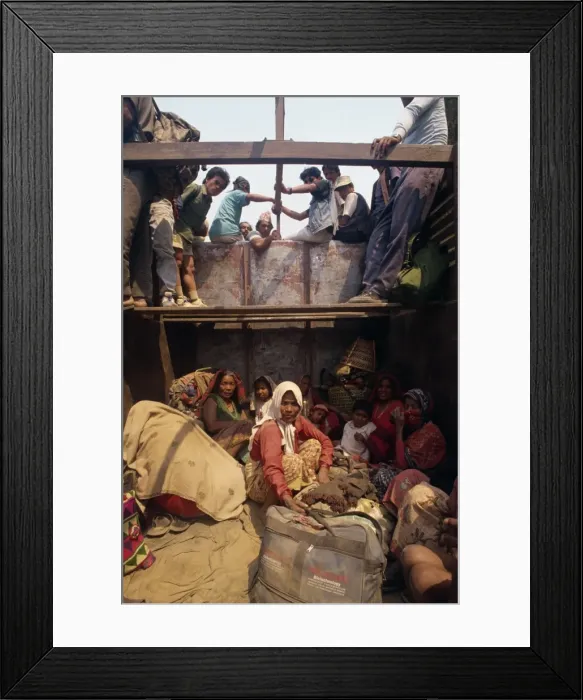 Framed Print : Peoples local transport is the back of trucks Framed Print : Peoples local transport is the back of trucks