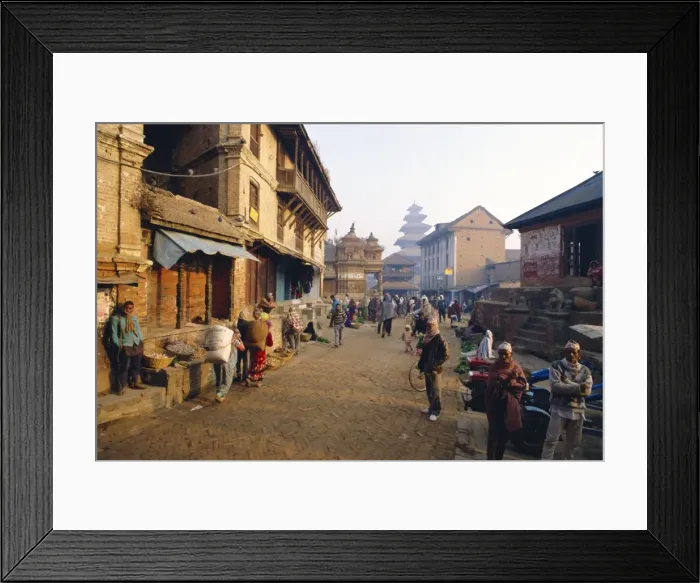 Framed Print : Early morning market in the street Framed Print : Early morning market in the street