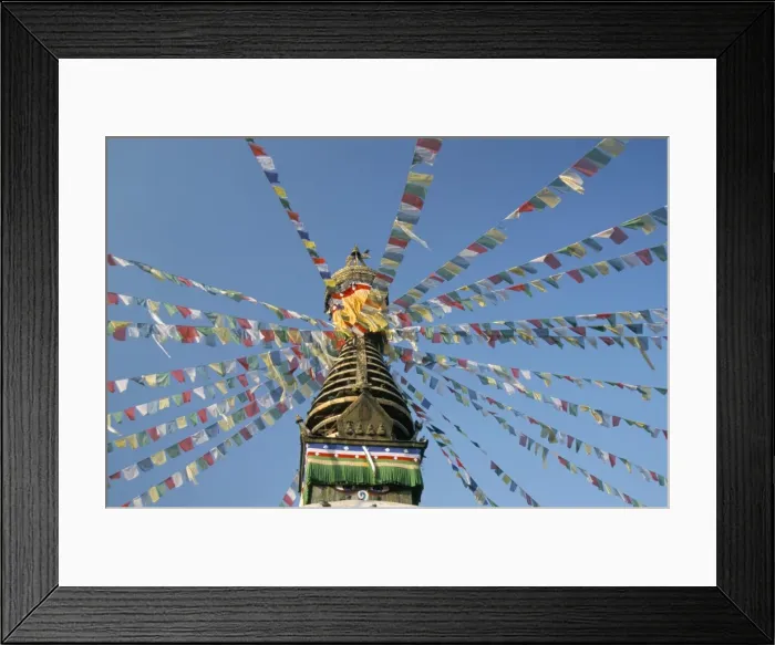 Framed Print : Prayer flags on Boudhanath stupa Framed Print : Prayer flags on Boudhanath stupa