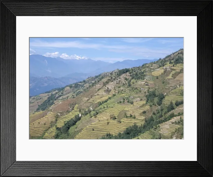 Framed Print : Terraced fields in lower Trisuli Valley Framed Print : Terraced fields in lower Trisuli Valley