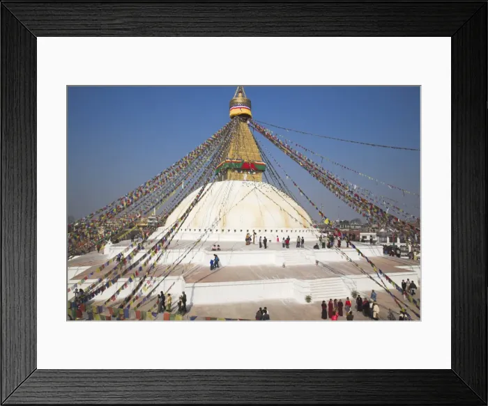 Framed Print : People at stupa during Lhosar (Tibetan and Sherpa New Year festival) Framed Print : People at stupa during Lhosar (Tibetan and Sherpa New Year festival)