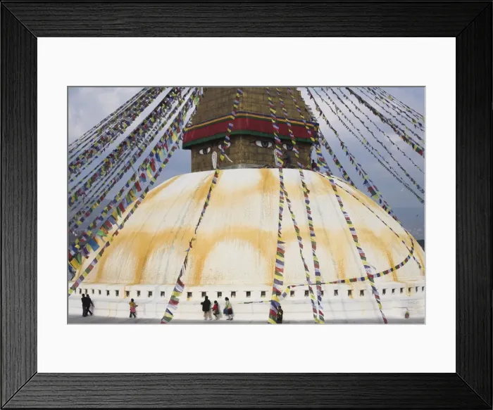 Framed Print : People walking around stupa during Lhosar