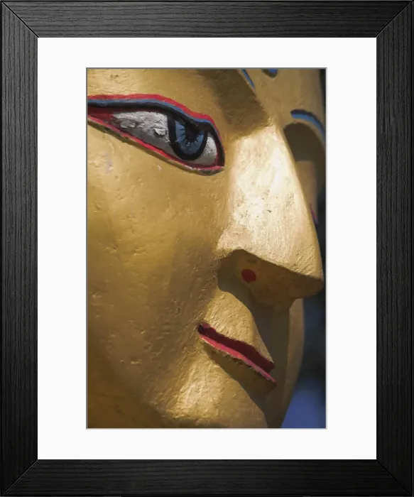 Framed Print : Detail of Buddha image at base of stupa Framed Print : Detail of Buddha image at base of stupa