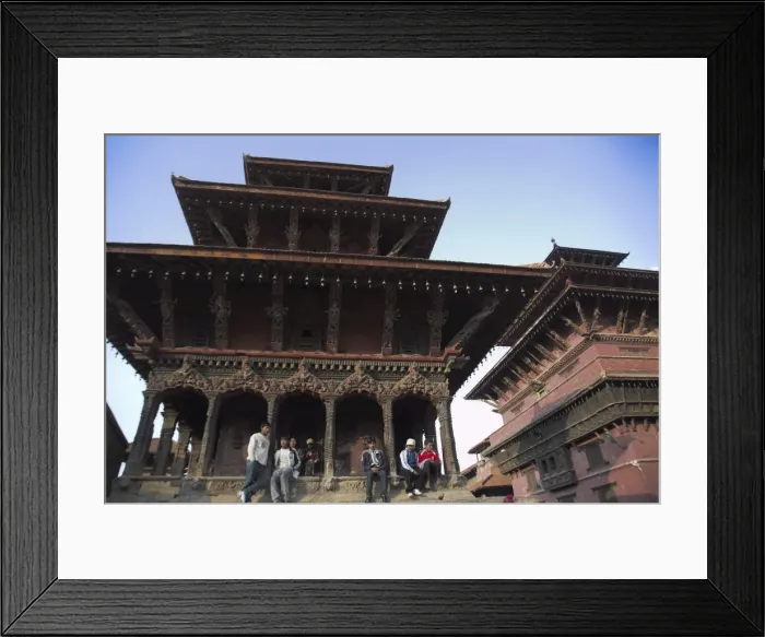 Framed Print : Local people sitting on temple steps Framed Print : Local people sitting on temple steps