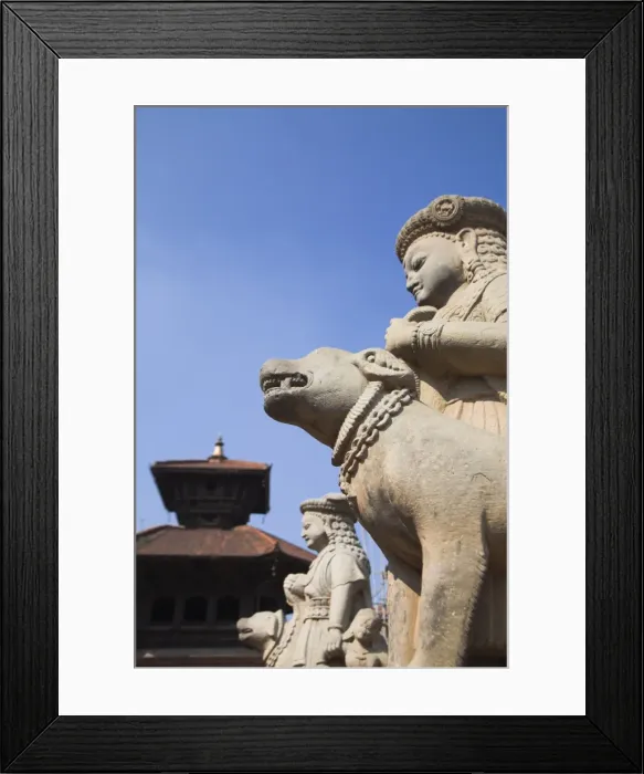 Framed Print : Stone statues guard Durga temple Framed Print : Stone statues guard Durga temple
