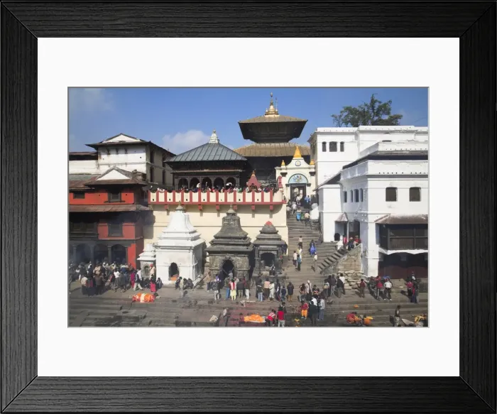 Framed Print : Cremation ceremony on banks of Bagmati River at Shivaratri festival Framed Print : Cremation ceremony on banks of Bagmati River at Shivaratri festival