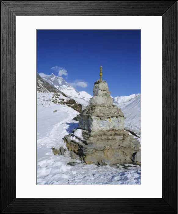 Framed Print : Buddhist stupa above Dingboche Framed Print : Buddhist stupa above Dingboche