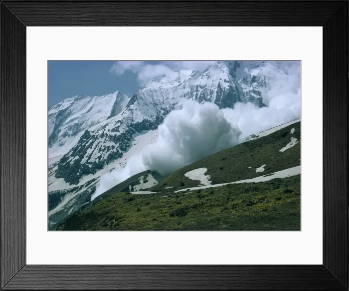Framed Print : An avalanche on Hiunchuli in the Himalayas in Nepal Framed Print : An avalanche on Hiunchuli in the Himalayas in Nepal