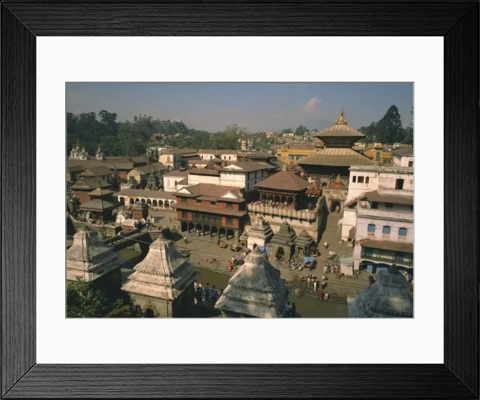 Framed Print : View over the Pashupatinath Temple in the city Framed Print : View over the Pashupatinath Temple in the city