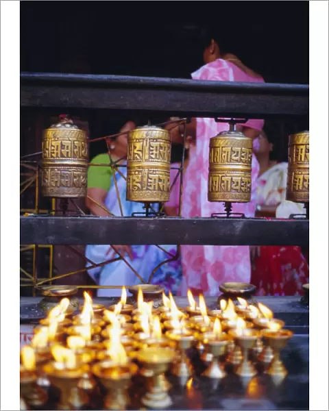 Lamps and prayer wheels
