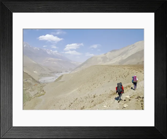 Framed Print : Two people trekking near KaGBeni Framed Print : Two people trekking near KaGBeni
