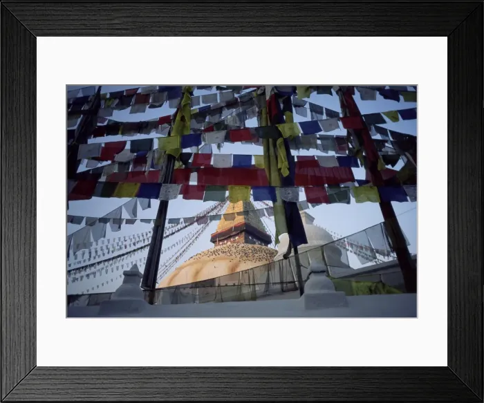 Framed Print : Bodnath (Bodhnath) (Boudhanath) stupa with Buddhist prayer flags Framed Print : Bodnath (Bodhnath) (Boudhanath) stupa with Buddhist prayer flags