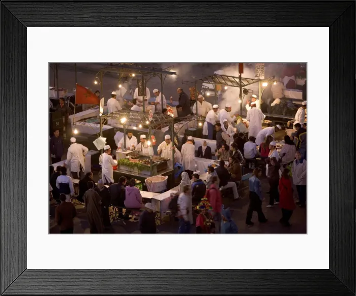 Framed Print : Elevated view over Djemaa el-Fna in the evening when Framed Print : Elevated view over Djemaa el-Fna in the evening when