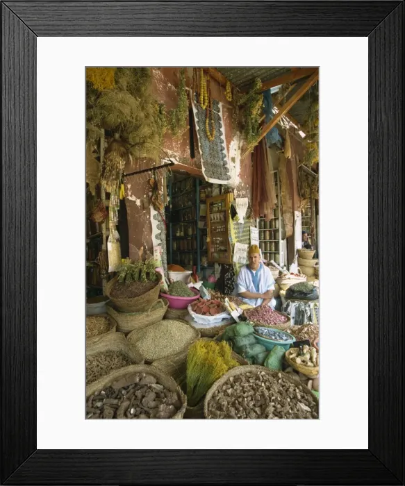 Framed Print : Apothecary stall in Rahba Kedima Framed Print : Apothecary stall in Rahba Kedima