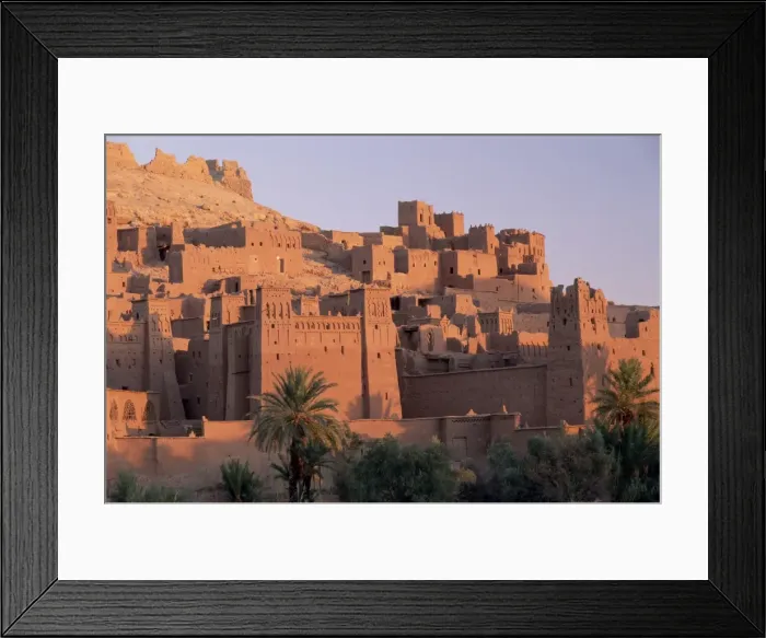 Framed Print : First light on fortified mud houses in the kasbah Framed Print : First light on fortified mud houses in the kasbah
