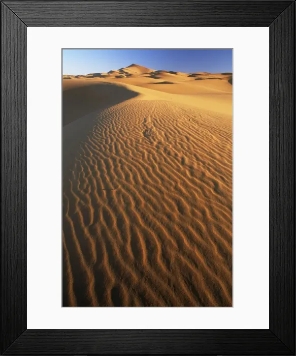 Framed Print : Sand dunes in Erg Chebbi sand sea Framed Print : Sand dunes in Erg Chebbi sand sea