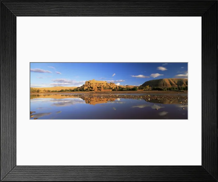 Framed Print : Reflections of kasbah in river Framed Print : Reflections of kasbah in river