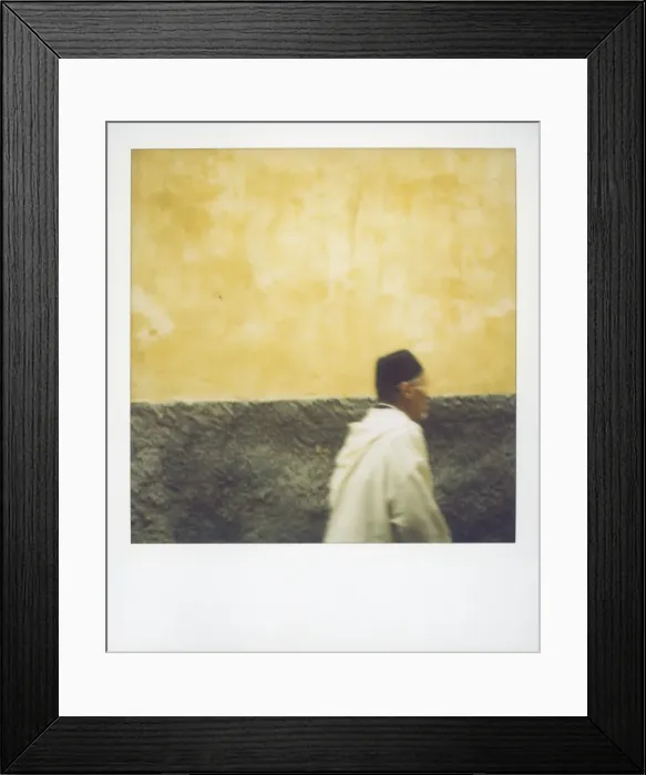 Framed Print : Polaroid image of man walking along street in the Medina Framed Print : Polaroid image of man walking along street in the Medina
