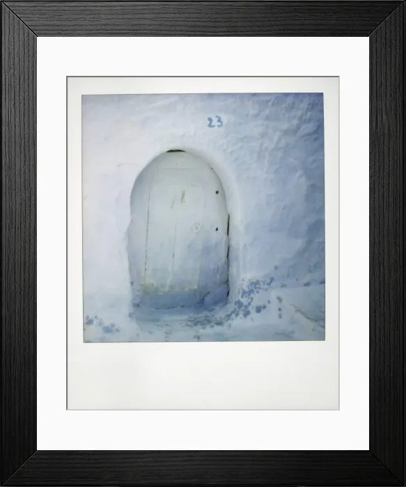 Framed Print : Polaroid of old door and whitewashed wall Framed Print : Polaroid of old door and whitewashed wall