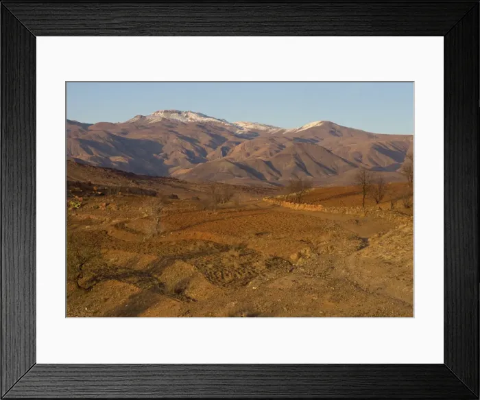 Framed Print : Ploughed fields and the Siroua Massif Framed Print : Ploughed fields and the Siroua Massif