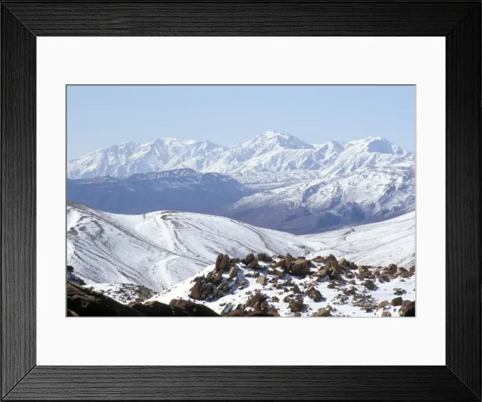 Framed Print : Snow above summer pastures of Ouarikt valley Framed Print : Snow above summer pastures of Ouarikt valley