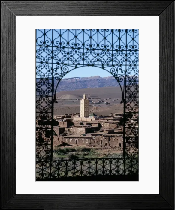 Framed Print : View of Telouet and High Atlas mountains from the Kasbah Framed Print : View of Telouet and High Atlas mountains from the Kasbah
