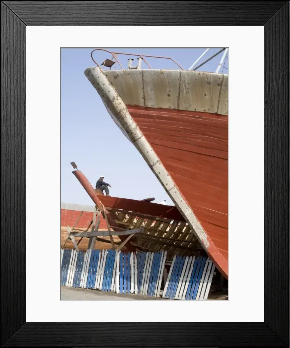 Framed Print : Boat building