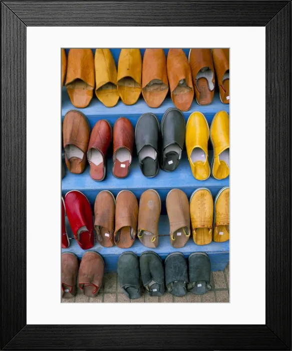 Framed Print : Babouches, souks in the Medina Framed Print : Babouches, souks in the Medina
