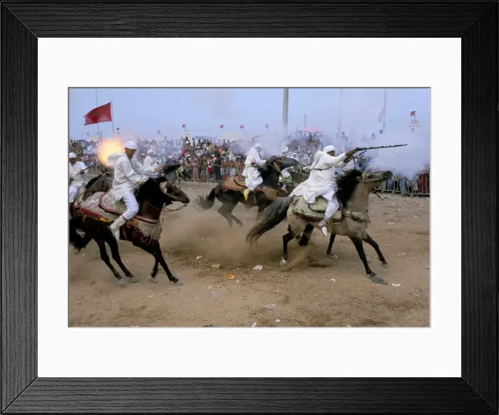 Framed Print : Riders in the Fantasia pour le moussen de Moulay Abdallah Framed Print : Riders in the Fantasia pour le moussen de Moulay Abdallah