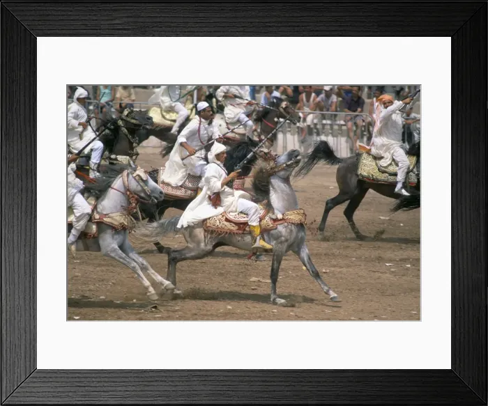 Framed Print : Riders in the Fantasia pour le moussen de Moulay Abdallah Framed Print : Riders in the Fantasia pour le moussen de Moulay Abdallah