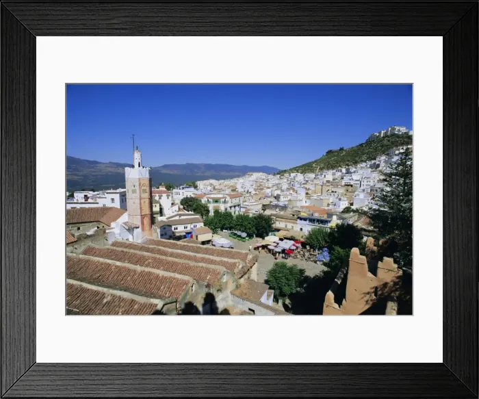 Framed Print : View over Chefchaouen (Chaouen) (Chechaouen) Framed Print : View over Chefchaouen (Chaouen) (Chechaouen)