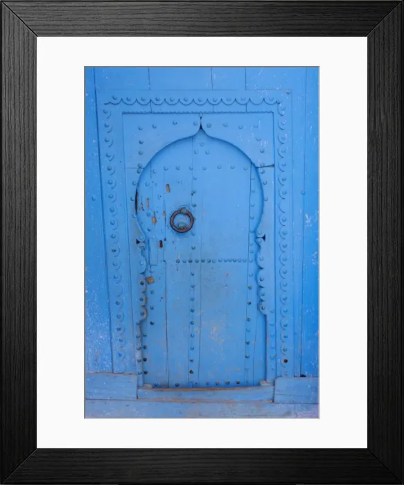 Framed Print : Blue door, Chefchaoue (Chaouen) (Chechaouen) Framed Print : Blue door, Chefchaoue (Chaouen) (Chechaouen)