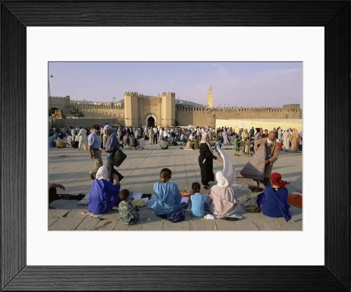 Framed Print : People in the Place Bou Jeloud Framed Print : People in the Place Bou Jeloud