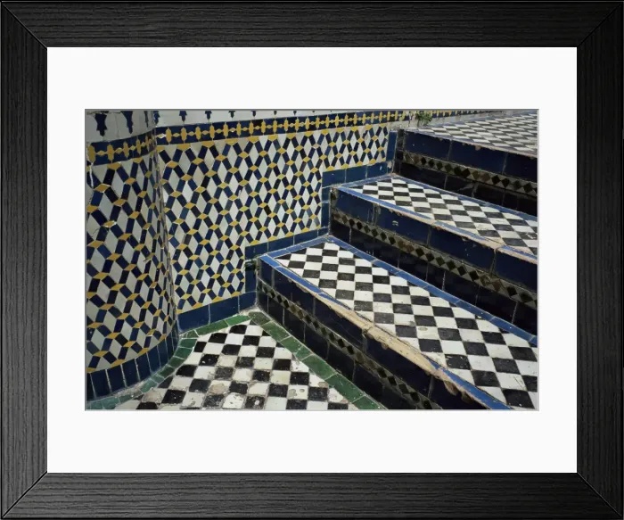Framed Print : Detail of tilework in palace in the Medina Framed Print : Detail of tilework in palace in the Medina
