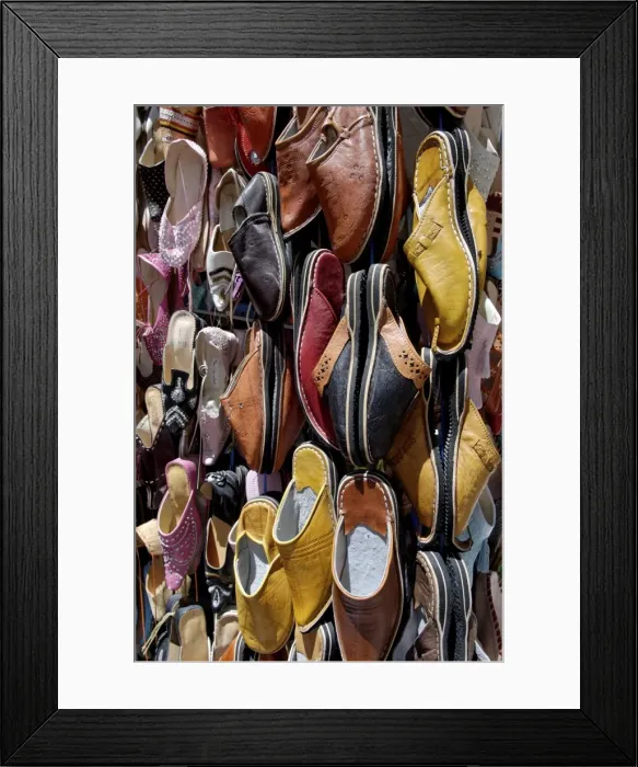 Framed Print : Oriental slippers for sale in the medina Framed Print : Oriental slippers for sale in the medina